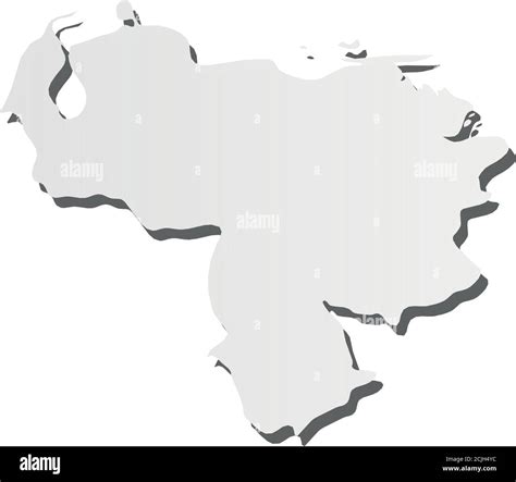 Venezuela Mapa De Silueta Gris En 3d De La Zona Del País Con Sombra