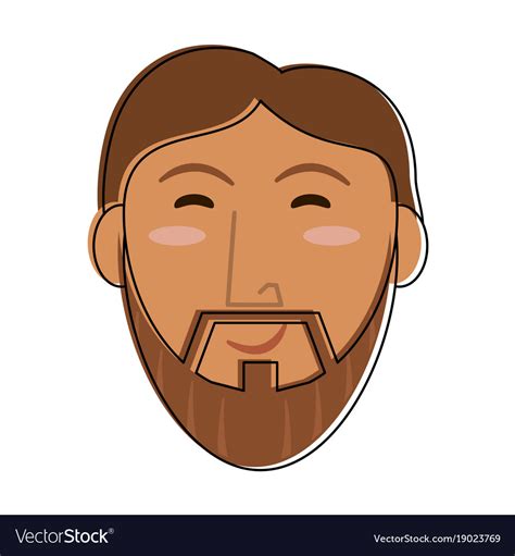 Jesus Face Cartoon Royalty Free Vector Image Vectorstock