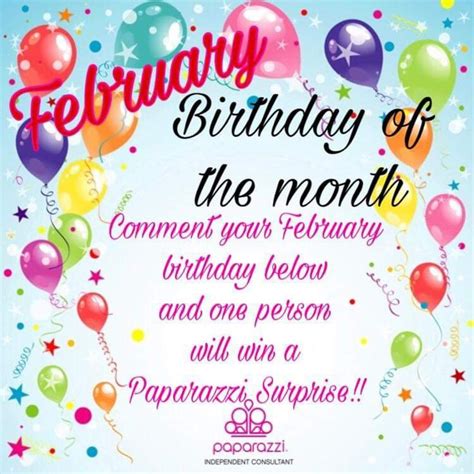 February Birthday February Birthday Birthday Giveaways Paparazzi Quotes