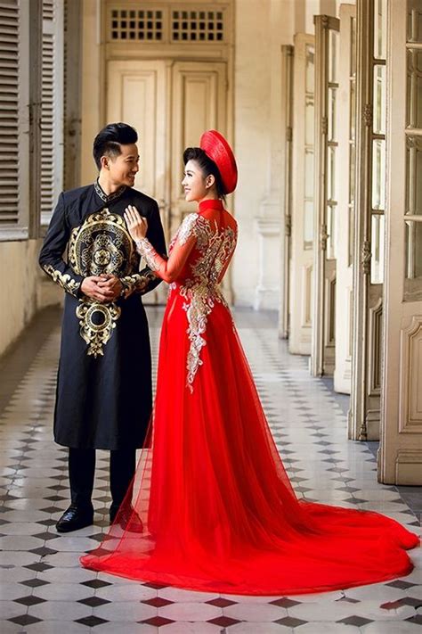 Ao Dai Cuoi Lp Qb Vietnamese Wedding Dress Traditional Vietnamese Wedding Red Wedding Dresses