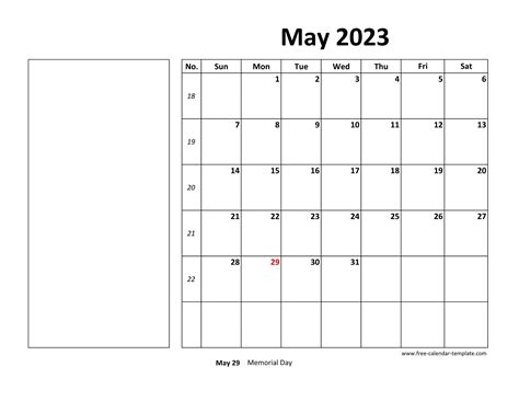 May 2023 Free Calendar Tempplate Free Calendar