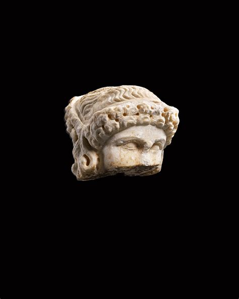 A Fragmentary Roman Marble Janiform Herm Head Of Dionysos Circa Nd Century A D Ancient