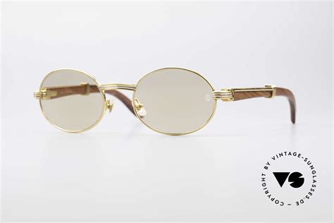 Sunglasses Cartier Giverny Oval Wood Sunglasses Vintage Sunglasses
