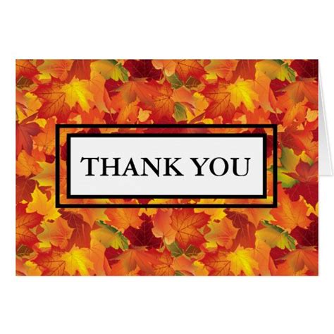 Autumn Leaves Thank You Note Card Zazzle