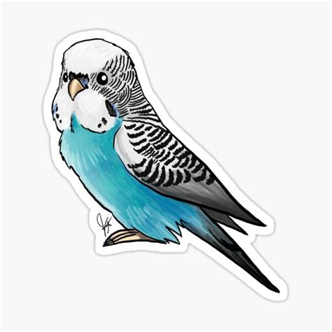 Blue Budgie Parakeet Sticker For Sale By Jameson9101322 Redbubble