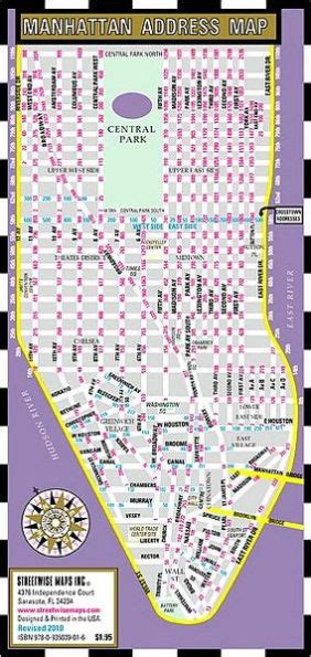 Streetwise Manhattan Address Map Laminated Address Map Of Manhattan
