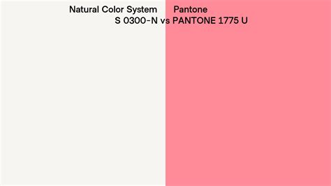 Natural Color System S 0300 N Vs Pantone 1775 U Side By Side Comparison