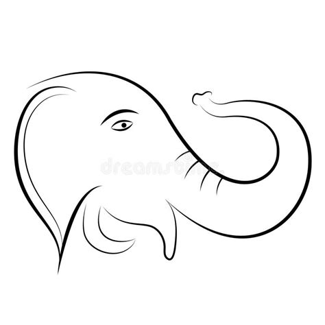 Elephant S Head Shape Outline Stock Illustration Illustration Of