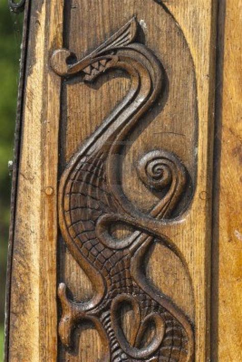 Wood Carving Of A Dragon On A Viking Boat Viking Art Vikings Wood