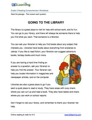 Library Comprehension Fill Online Printable Fillable Blank PdfFiller