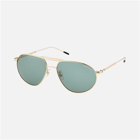 Square Gold Colored Metal Frame Sunglasses Luxury Sunglasses