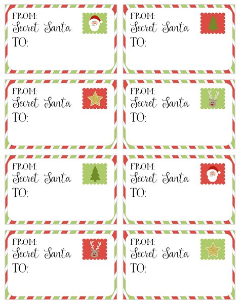 Free Printable Secret Santa Christmas Cards
