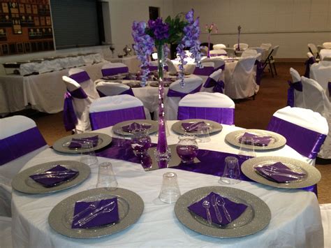 Purple Wedding Table Decorations At Wedding