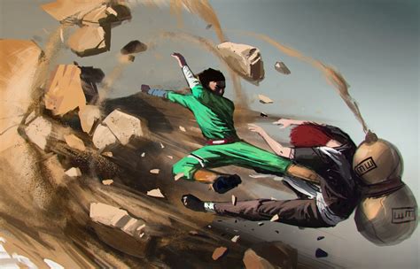 Fight Paints Rock Lee Vs Gaara By Jason Kang Scrolller