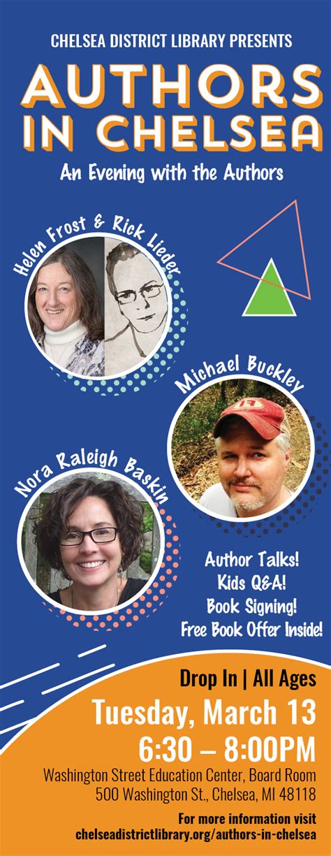 Authors In Chelsea Brochure Cover 2018web Chelsea District Library