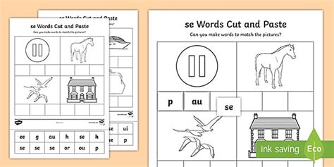 Se Sound Words Cut And Stick Worksheet Cfe Resource