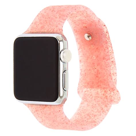 Pink Glitter Silicone Smart Watch Band Fits 38mm40mm Apple Watch