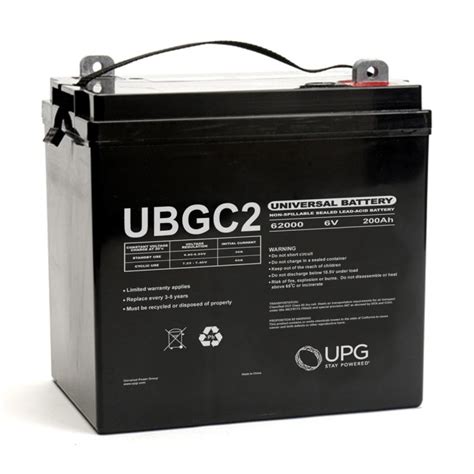 Ubgc2 45966 Universal Battery 6 Volt 200ah Sealed Agm Golf Cart Battery