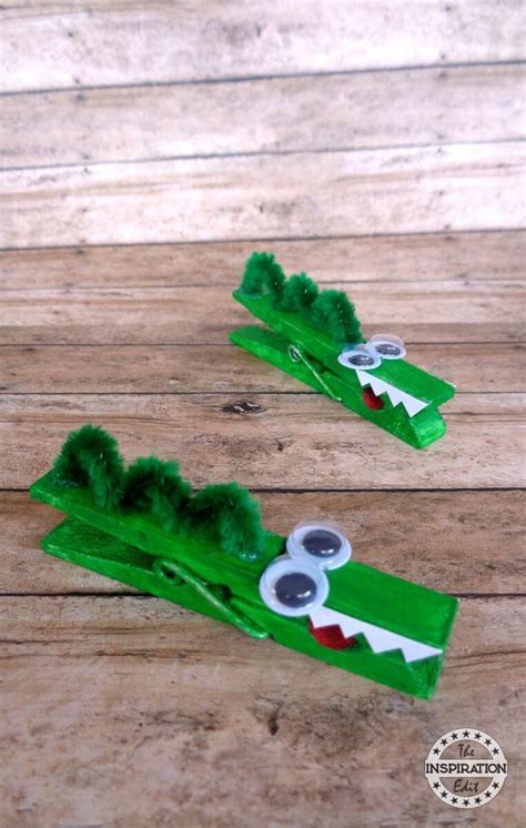 How To Make A Clothespin Craft Crocodile Craft · The Inspiration Edit