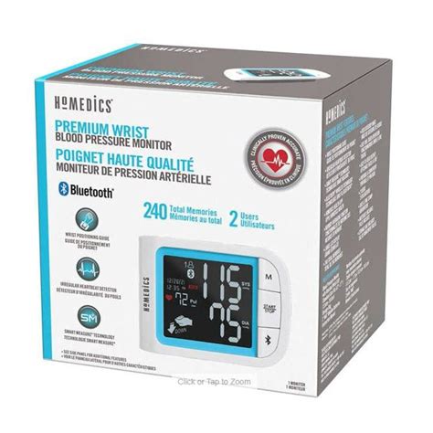 Homedics Bluetooth Premium Wrist Blood Pressure Monitor With Attached