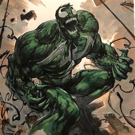Venomized Hulk Acrylic Commission Venom Comics Hulk Art Superman