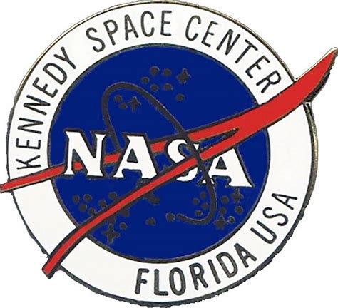 Nasa Kennedy Space Center Florida Usa Logo Lapel Pin Gold 1