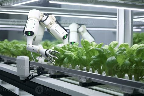 Robots Lettuce Plants In Lab Futuristic Robotic Farmers Transforming
