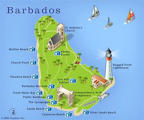 Map Of Barbados Island In Caribbean Barbados Island Pinterest