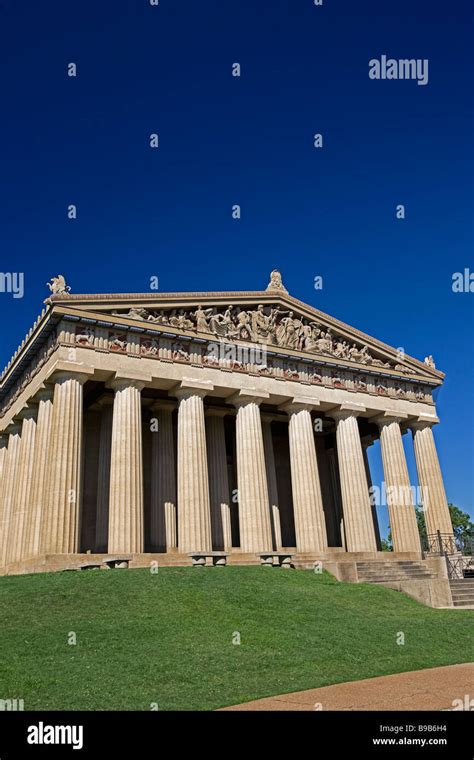 Greek Parthenon Replica Centennial Park Nashville Tennessee Usa Stock