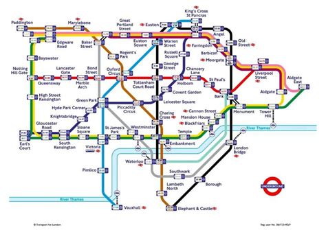 London Tube Map Zone 1