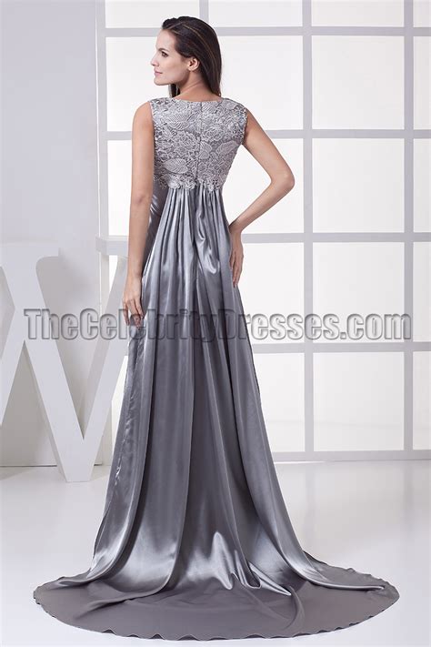 Silver Lace Evening Prom Gown Formal Pageant Dresses Thecelebritydresses