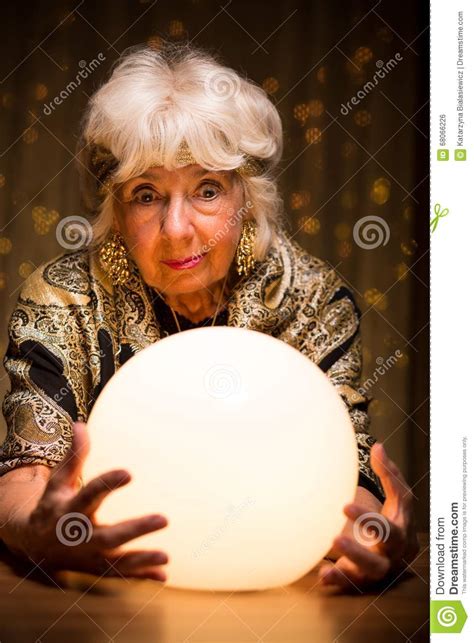 Fortuneteller Looking Into Crystal Ball Stock Photo Image Of Esoteric