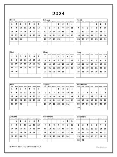 Calendario 2024 Para Imprimir “36ld” Michel Zbinden Us
