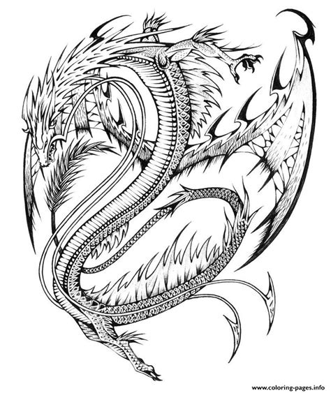Adults Difficult Dragons Coloring Pages Printable