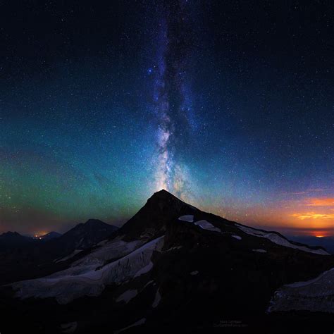 Mountain Aurora Sky Night Star Milky Way Ipad Pro Wallpapers Free Download