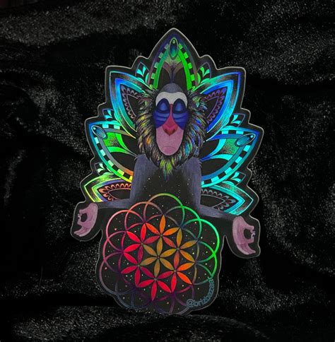 Holographic Sticker Of Astral Rafiki Trippy Sticker Rafiki Etsy