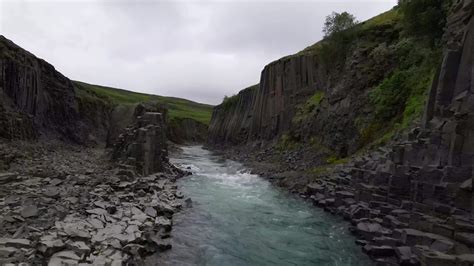 Studlagil Canyon In Iceland By Drone In 4k 15690223 Stock Video At Vecteezy