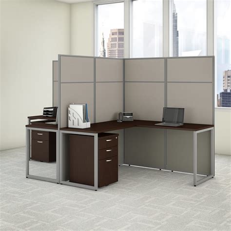 Bush Business Furniture Easy Office 60w 2 Person L Shaped Cubicle Desk