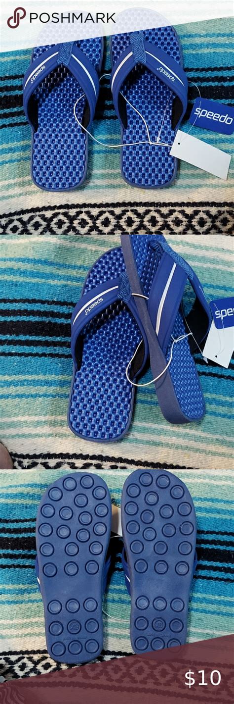 nwt speedo blue men s massage flip flops size xs massage for men blue man speedo