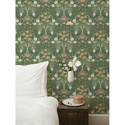 A Street Prints Annelie 575 Sq Ft Green Non Woven Floral Unpasted