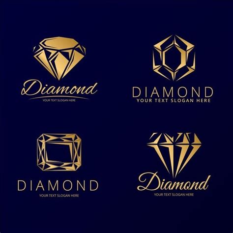 Four Different Logos With Diamonds On Them