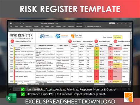 Risk Register Template Rocket Sheets