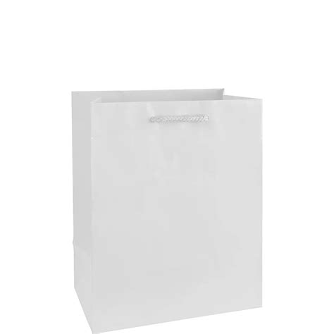 Medium Glossy White T Bag 8in X 9 12in Party City