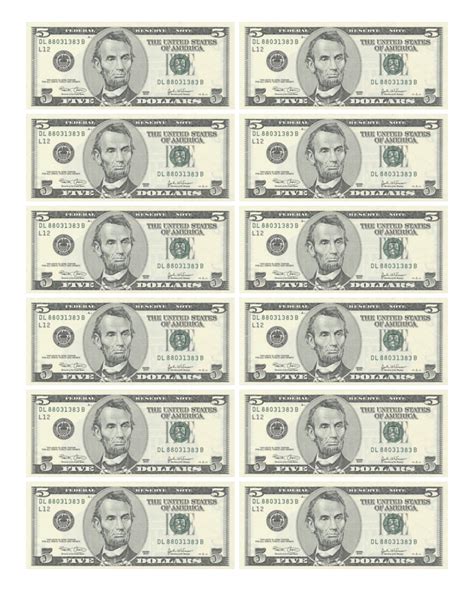 Free Printable Play Money Sheets Whichlalar