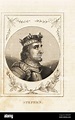 Retrato del rey Esteban de Inglaterra, 1096-1154. En corona y traje de ...