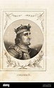 Retrato del rey Esteban de Inglaterra, 1096-1154. En corona y traje de ...