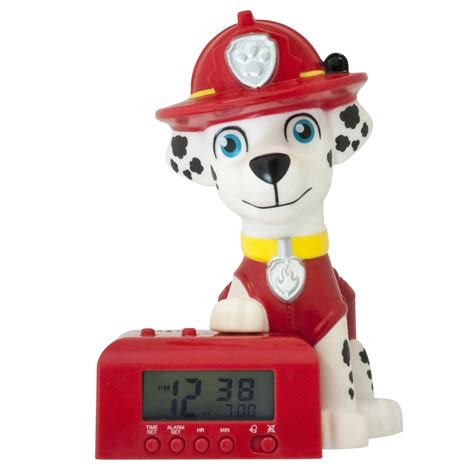 Bulbbotz Paw Patrol Marshall Night Light Alarm Clock 6 Inch