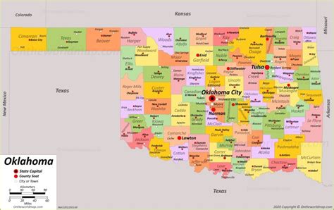 Map Of Oklahoma Cities And Towns Map Of Wake