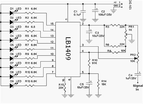 If you are making a stereo amplifier, or if you own one already, then do not hesitate to add this circuit. VU Meter 9 Leds with LB1409 | ELETRÔNICA | Pinterest | Audio and Arduino