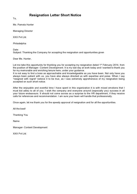 Resignation Letter Due To Stressful Environment Mletr